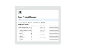 The Musician’s Roadmap Notion Template - Songs, Distribution, and Marketing