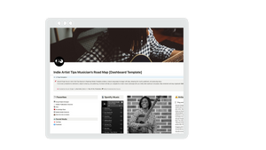 The Musician’s Roadmap Notion Template - Songs, Distribution, and Marketing